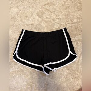 No Boundaries Black Athletic Shorts with White Trim